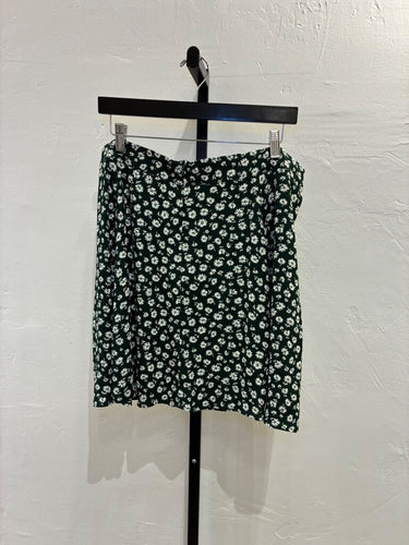Reformation Green Floral Mini Skirt sz 14