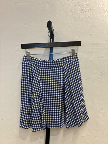 Reformation Gingham Flared Mini Skirt sz 2