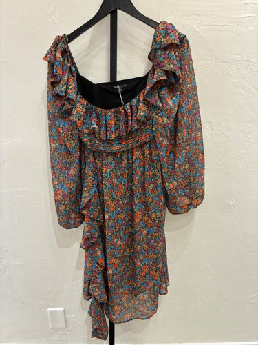 For Love & Lemons Floral Ruffle Mini Dress sz M
