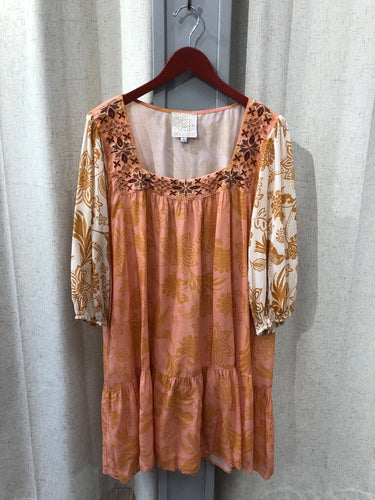 Johnny Was Jade Embroidered Balloon Sleeve Tunic Dress sz XL