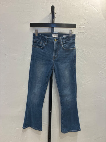 FRAME Le Crop Mini Boot Blue Jeans sz 25