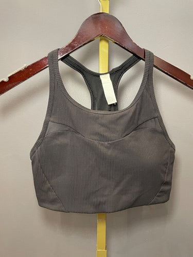 Lululemon Black Ribbed Mesh-Panel Sports Bra sz 4