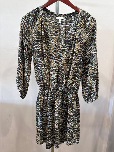 Joie Abstract Animal Print Elastic Waist Dress sz XS