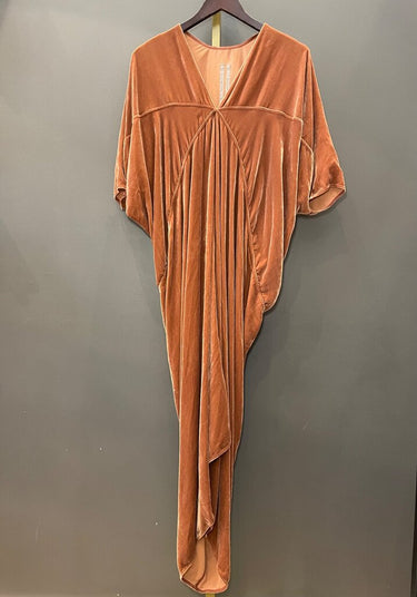 Rick Owens Glitter F/W 17 Draped Velvet Dress in Terra sz 4