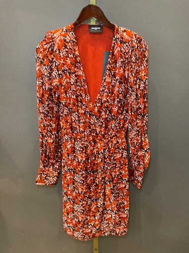 The Kooples Red Floral Long Sleeve Mini Dress sz 1