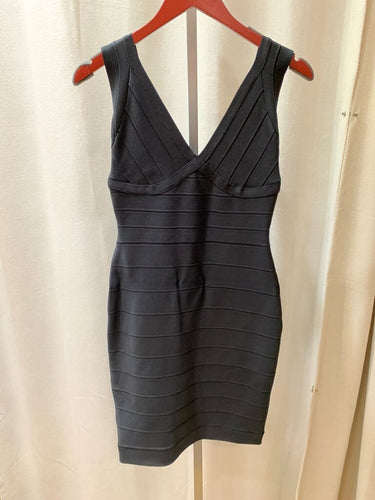 Herve Leger Sleeveless V-Neck Bandage Dress sz M