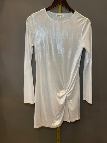 Reformation Metallic Long Sleeve Twist Mini Dress sz XS