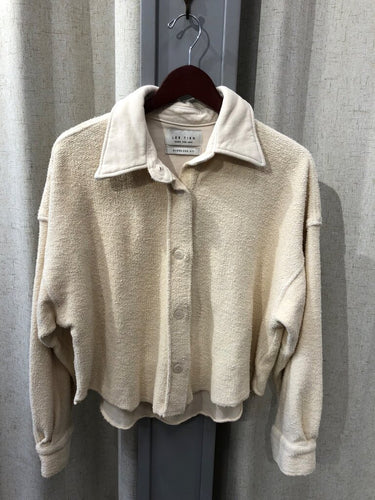 Les Tien Oversized Terry Button-Down Shirt