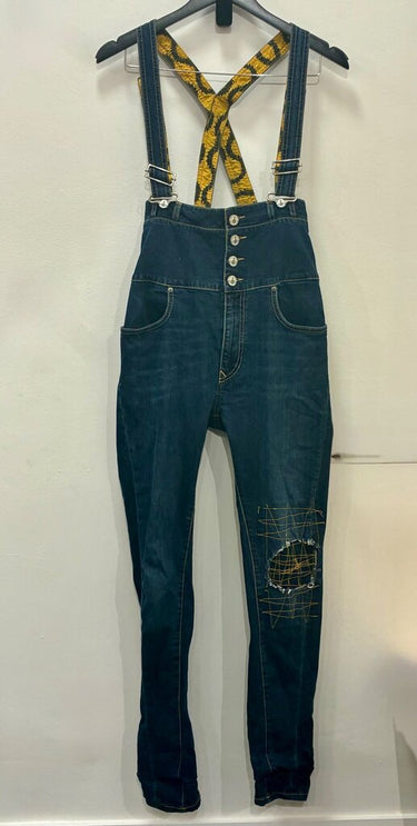 Vivienne Westwood Anglomania Distressed Suspender Jeans sz 25