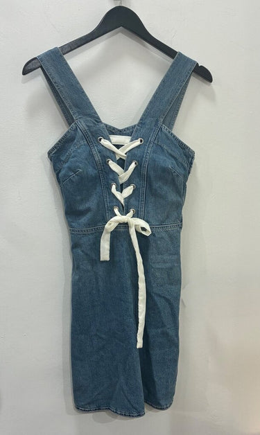 Paige Blue Denim Lace-Up Sleeveless Mini Dress sz XS