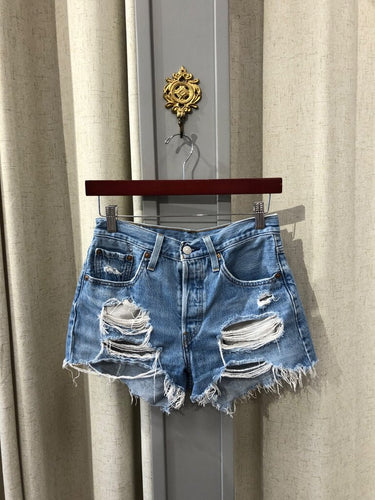 Levi's 501 Distressed Denim Shorts sz W25