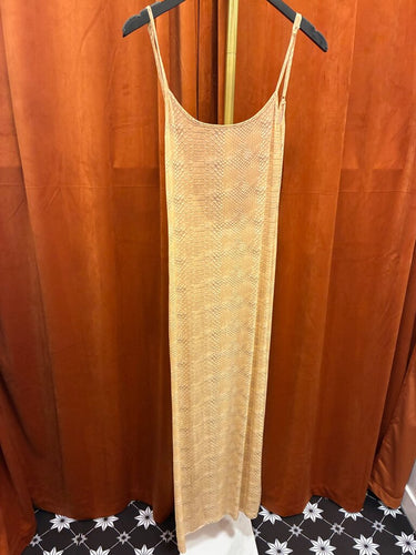 WeWoreWhat Beige Snake Print Mesh Maxi Dress sz M
