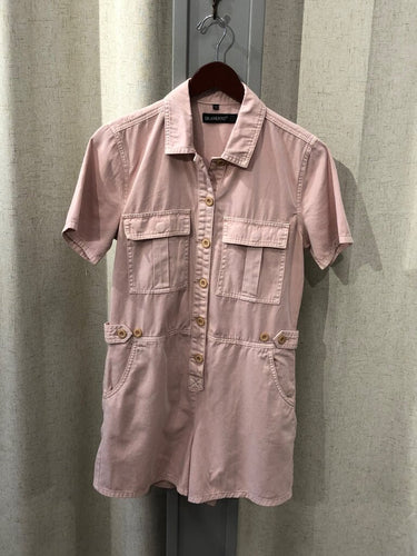 Blank NYC Short Sleeve Button-Up Romper sz S