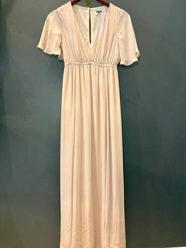 Show Me Your Mumu Blush Pink Flutter Sleeve Maxi Dress sz XX-SMALL