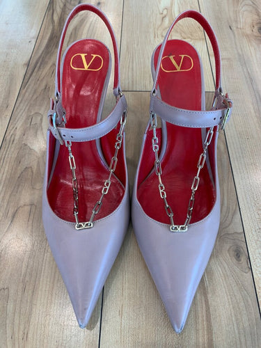 Valentino Garavani VLogo Chain Slingback Pumps sz 39.5
