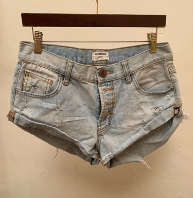 One Teaspoon Light Wash Bandits Denim Shorts sz 27