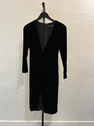 For Love & Lemons Black Velvet Long Sleeve Midi Dress sz S