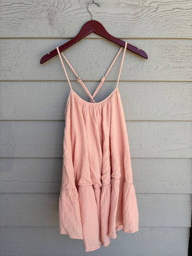 Lovers and Friends Pink Gauze Romper sz XS