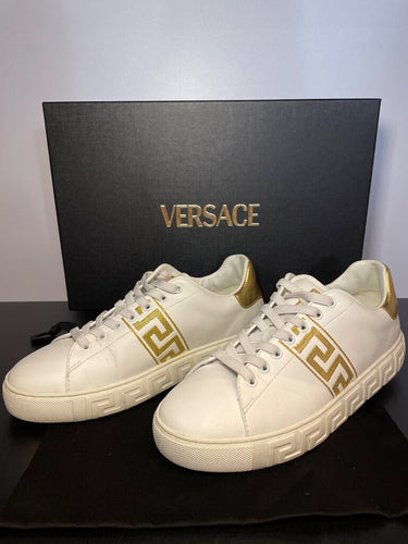 Versace Greca Leather Low-Top Sneakers sz 39