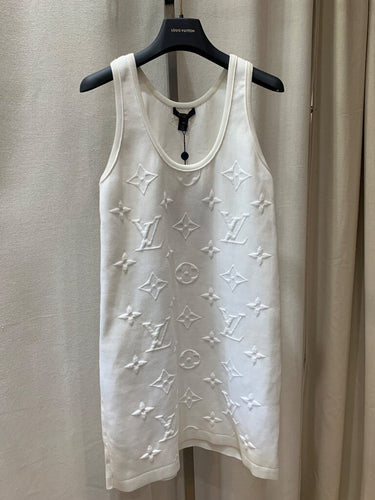 NWT Louis Vuitton Embossed Monogram Knit Sleeveless Dress sz XS