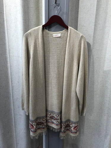Johnny Was 4 Love and Liberty Open Front Silk Blend Cardigan