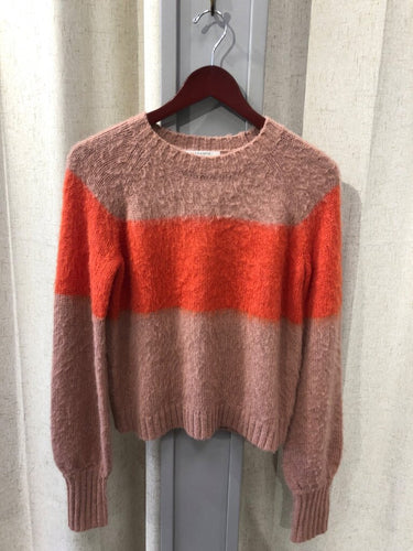 AllSaints Colorblock Italian Yarn Striped Sweater sz SMALL