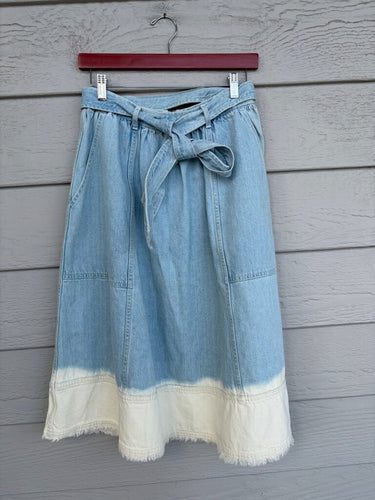 Ulla Johnson Gwyneth Dip-Dyed Denim Midi Skirt