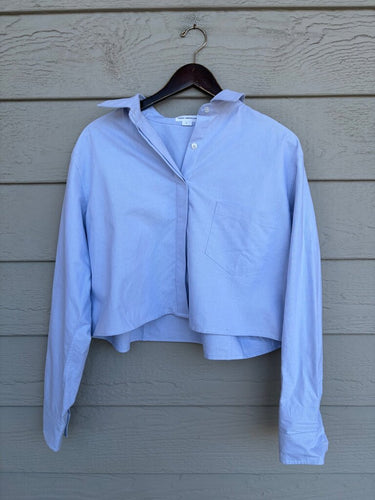 Good American Cropped Button-Down Shirt sz L
