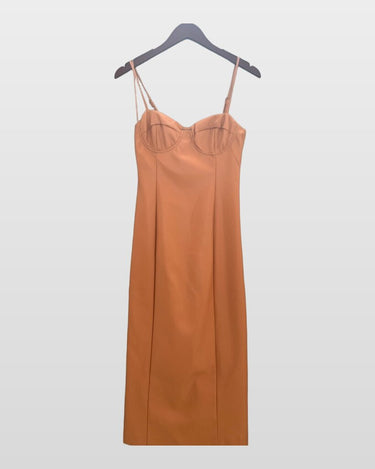 Bardot Peach Bustier Midi Dress sz S