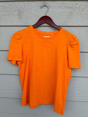 The Westside Orange Puff Sleeve Tee sz XS