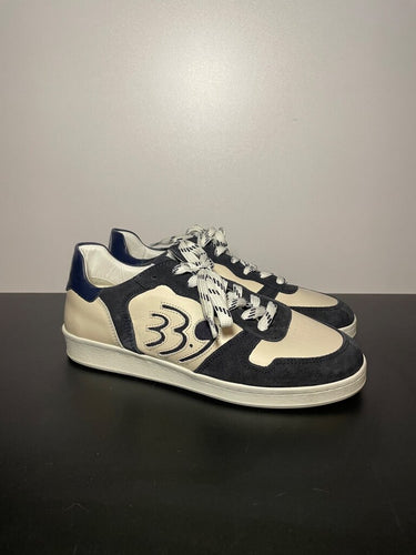 Semerdjian SMR 23 Navy & Cream Leather Low-Top Sneakers sz 39