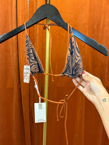 Good American Marbled Triangle Bikini Top sz S