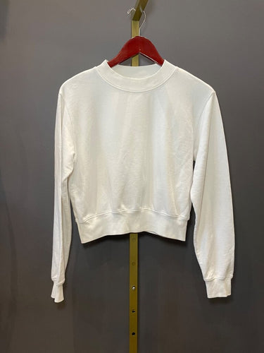 Cotton Citizen White Milan Cropped Sweatshirt sz XS