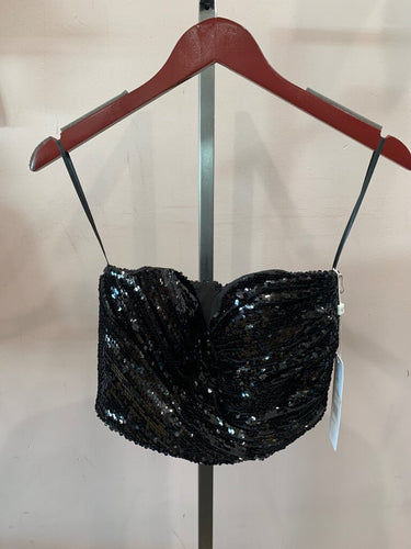 Ronny Kobo Sequin Strapless Sweetheart Top sz S