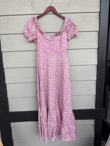 Rixo Sorana Dress in Shell Pansy Blush sz S/UK10 PETITE