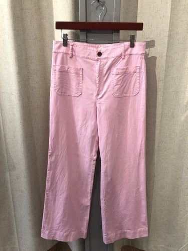 J.Crew Pink Striped Wide-Leg Patch Pocket Pants sz 29