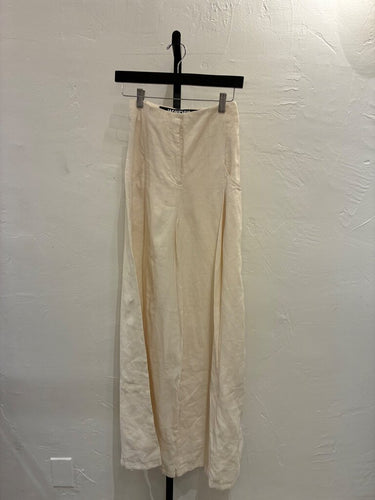 Jacquemus La Riviera Cream Wide-Leg Pants sz 34