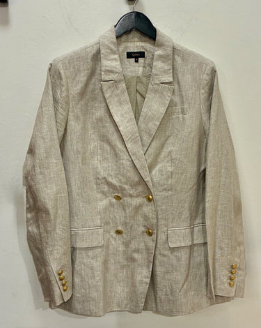 Quince Linen Double-Breasted Blazer sz M
