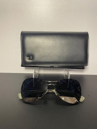 Chanel Quilted Lens Aviator Sunglasses with Case
