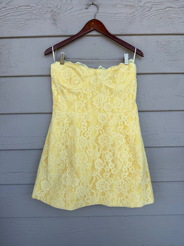 Bardot Strapless Lace Mini Dress sz XL