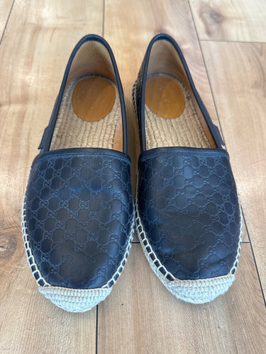 Gucci Pilar GG Leather Espadrilles sz 37