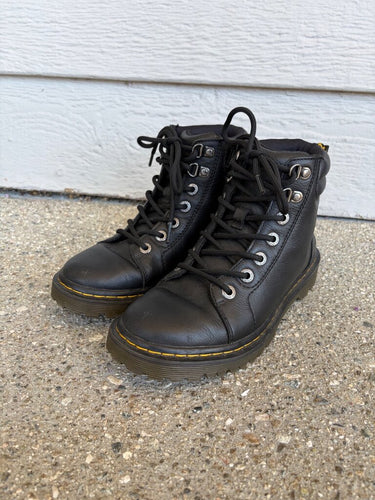 Dr. Martens Faora Black Leather Lace Up Boots sz 6 US L