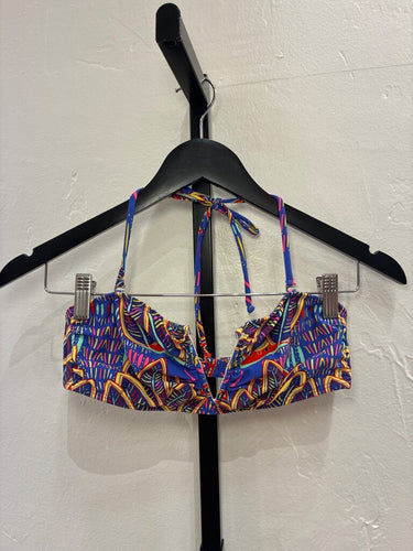 Mara Hoffman Swim Multicolor Abstract Halter Bikini Top sz S