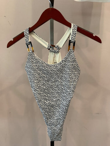 Anthropologie Black & White Dotted One-Piece Swimsuit sz S