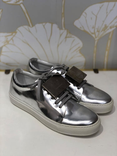 Acne Studios Metallic Silver Adriana Sneakers sz 39