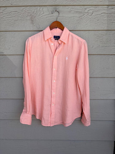 Polo Ralph Lauren Pink Relaxed Fit Linen Shirt sz S