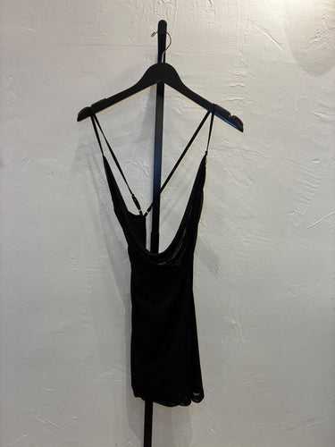 Peppermayo Black Mesh Cowl Neck Mini Dress sz US 2