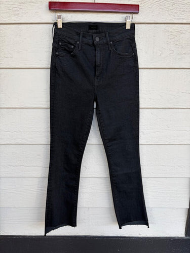 Mother Black The Insider Crop Step Fray Jeans sz 25