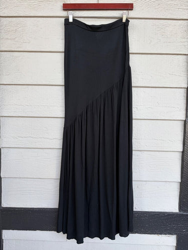 Haute Hippie Black Asymmetrical Gathered Maxi Skirt sz XS