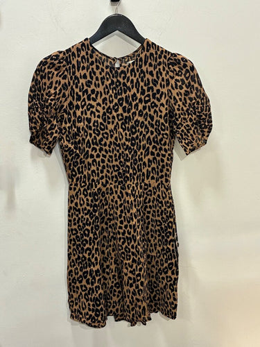 Reformation Leopard Print Puff Sleeve Dress sz 4